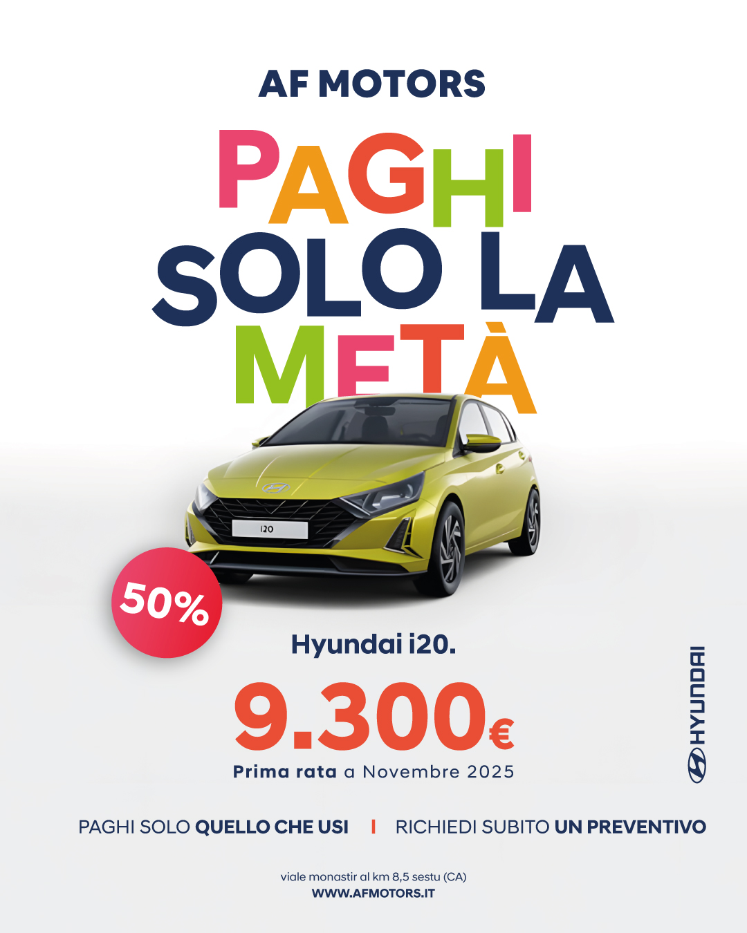 Promozioni Hyundai a Cagliari - Promo Hyundai i20 - AF Motors