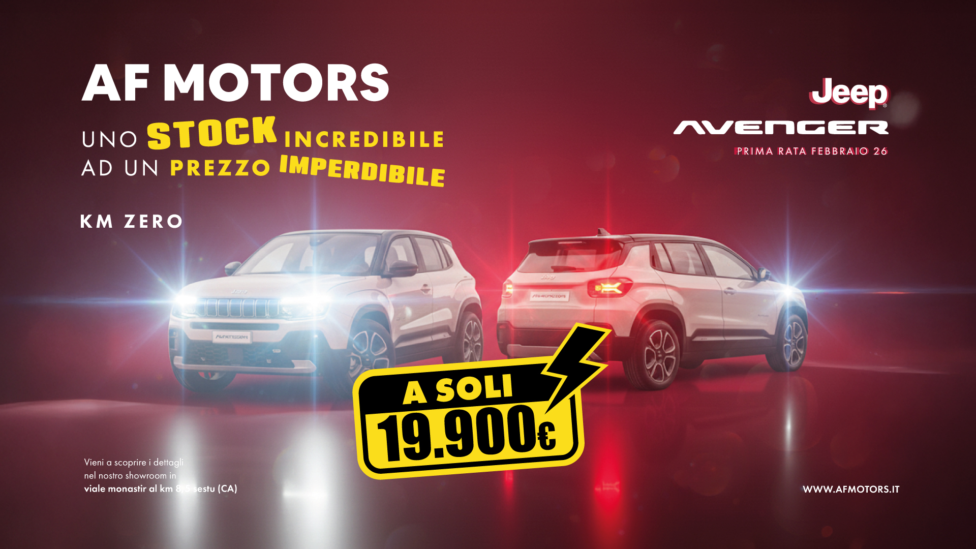 Promo Jeep Avenger KM 0 Cagliari AF Motors - A soli 19.900 euro disponibile in pronta consegna