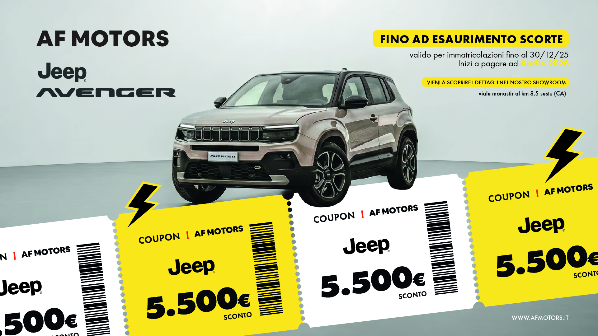 Promo Jeep Avenger Dicembre Cagliari AF Motors Promo Jeep